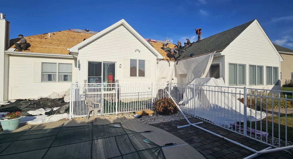 Tearing off the old roof in Bear, DE