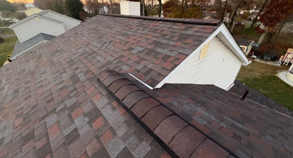 New Merlot colored roof in New Castle, DE