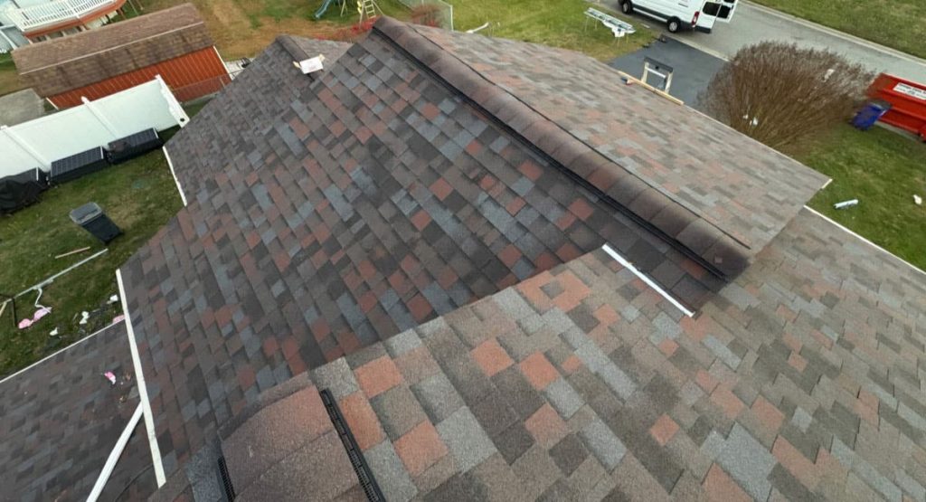 New Merlot colored roof in New Castle, DE