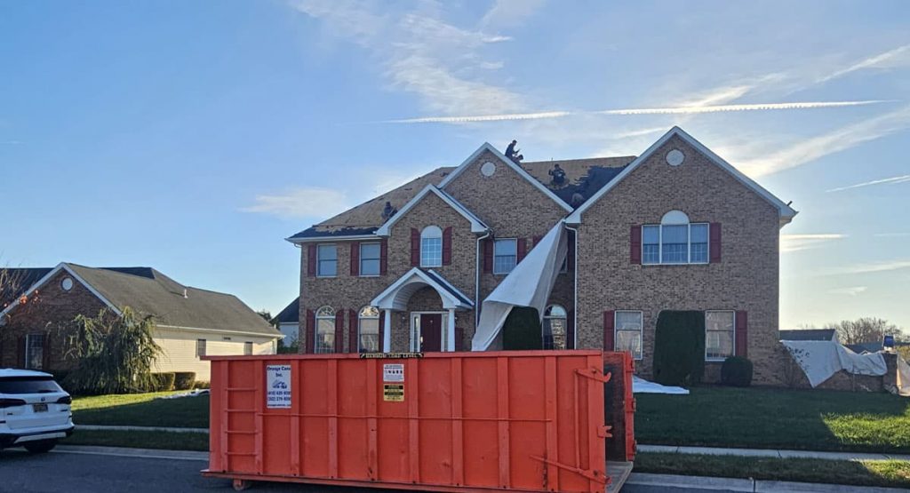 Tearing off the old roof in Bear, DE