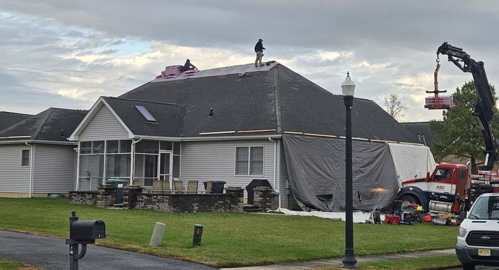 Tearing off the old roof in Bear, DE