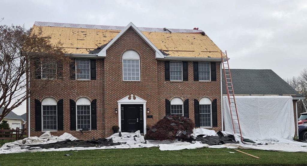 Tearing off the old roof in Bear, DE