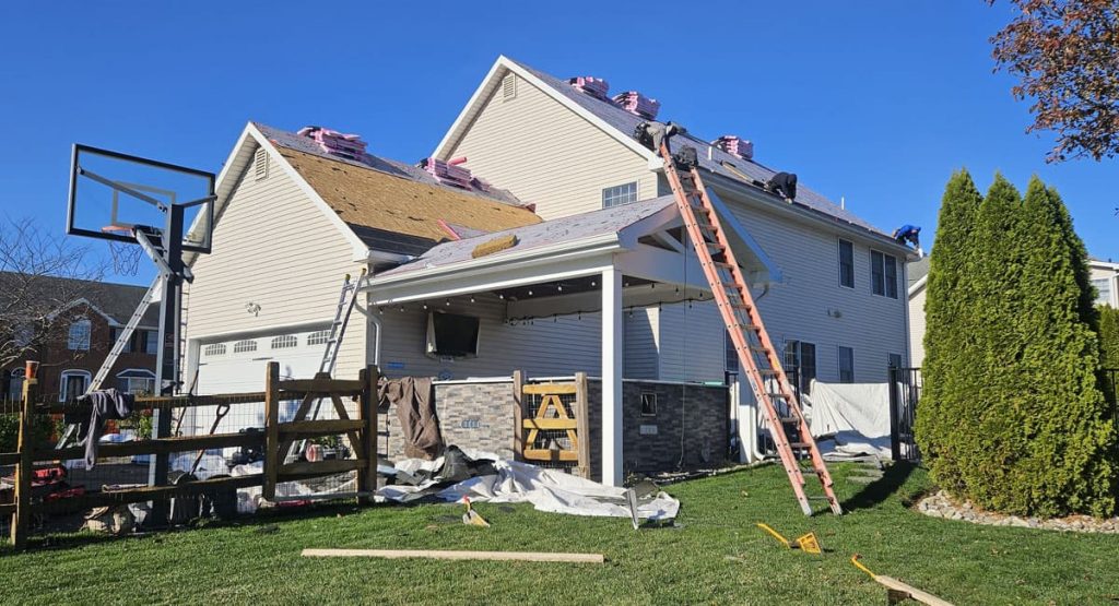 Tearing off the old roof in Bear, DE