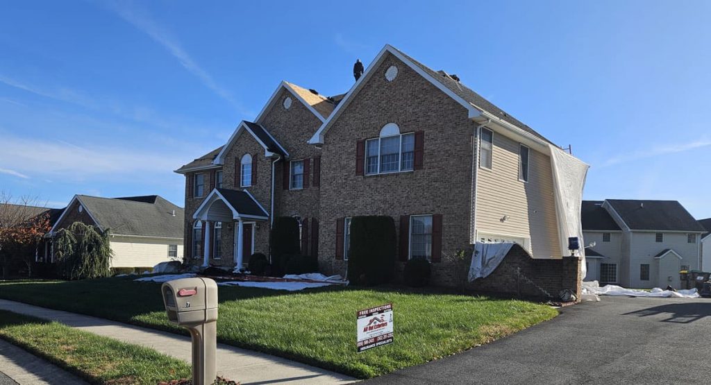 Tearing off the old roof in Bear, DE