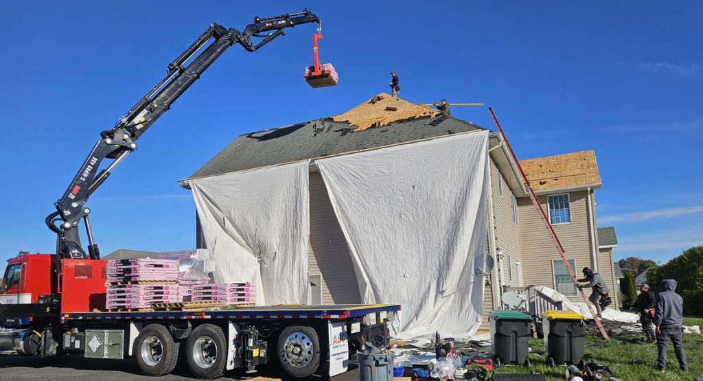 Tearing off the old roof in Bear, DE
