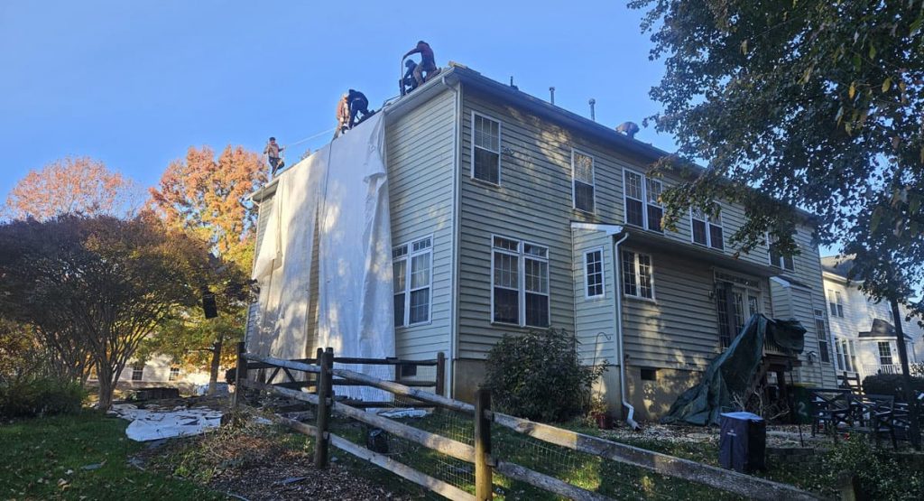 Tearing off the old roof in Middletown, DE
