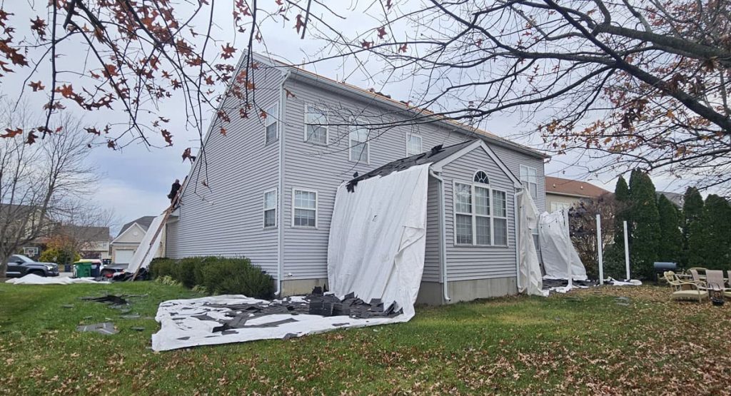 Tearing off the old roof in Middletown, DE