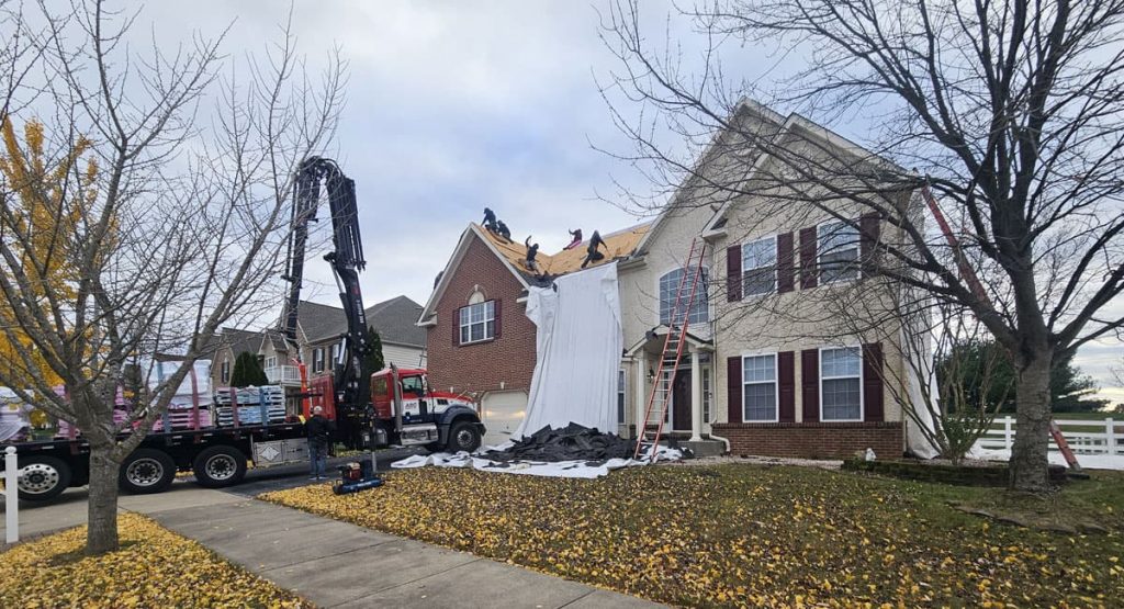 Tearing off the old roof in Middletown, DE