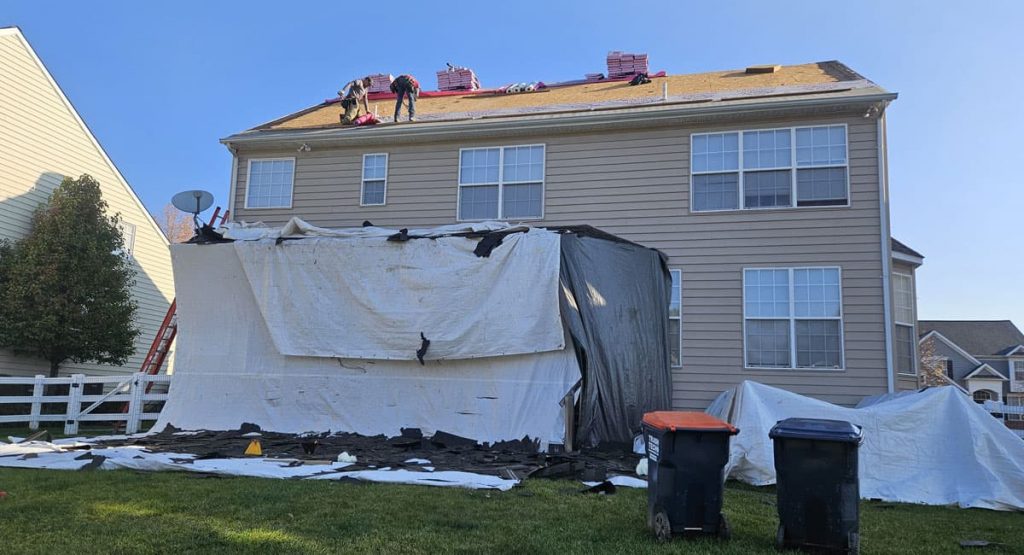 Tearing off the old roof in Middletown, DE