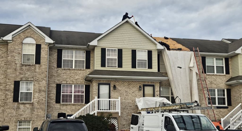 Tearing off the old roof in Middletown, DE