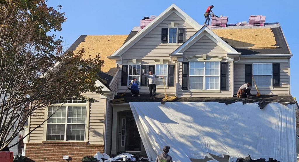 Tearing off the old roof in Middletown, DE