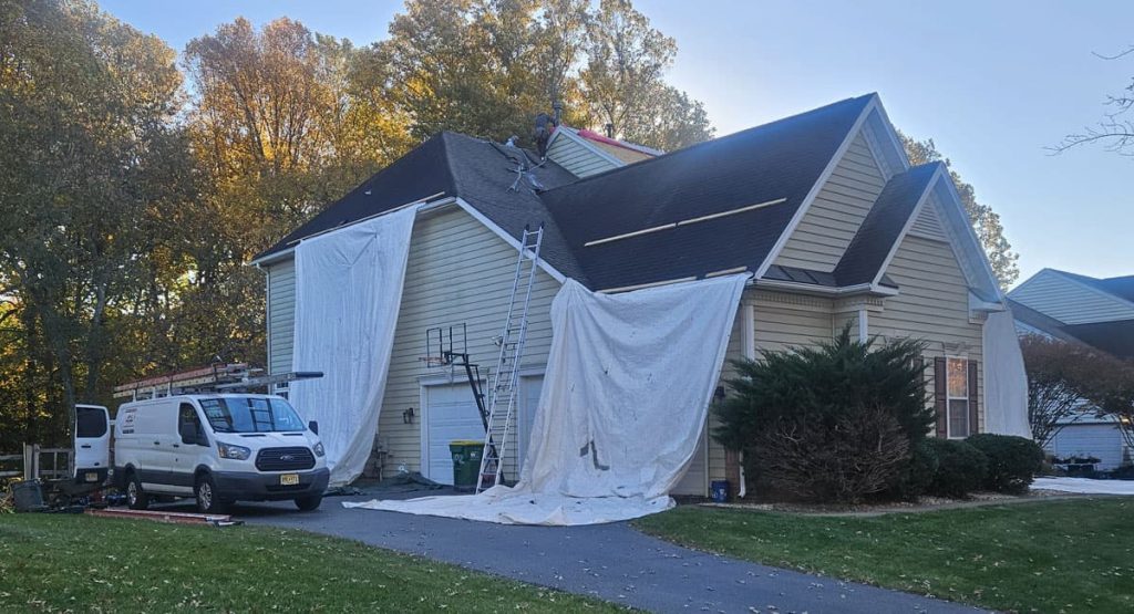 Tearing off the old roof in Middletown, DE