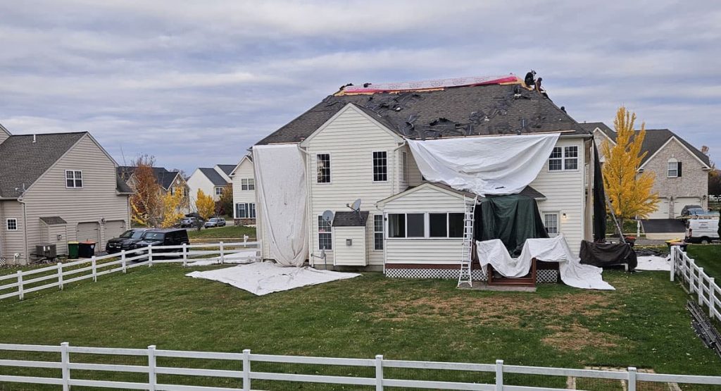 Tearing off the old roof in Middletown, DE