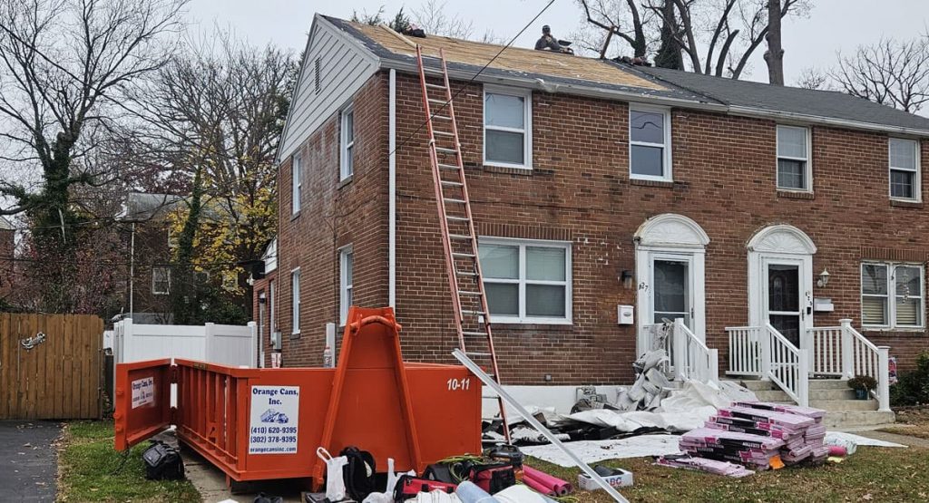 Tearing off the old roof in Wilmington, DE