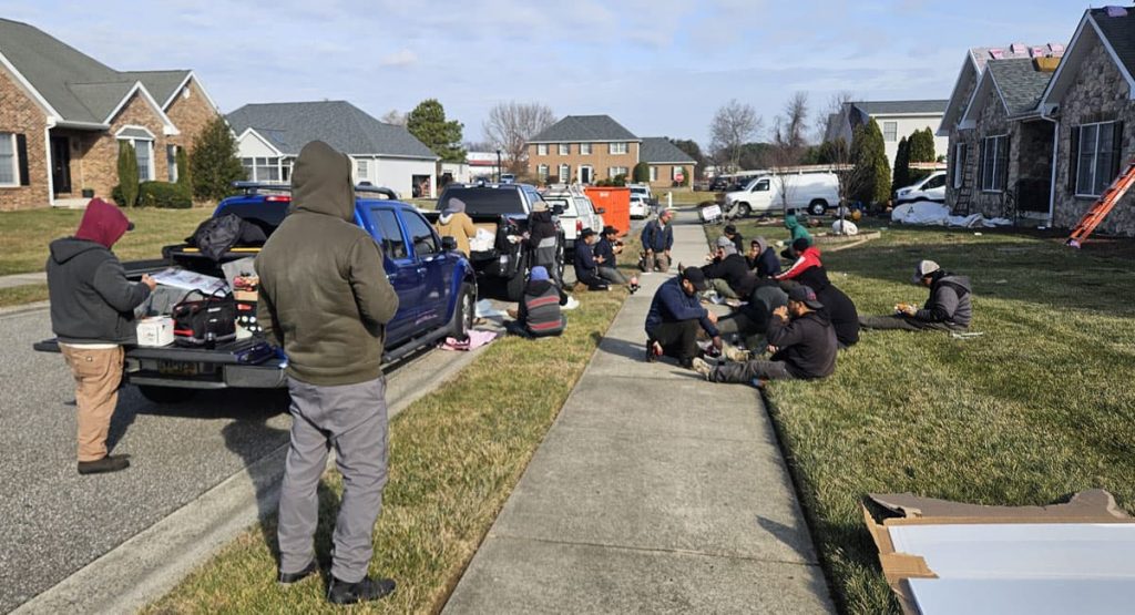 Lunch break while Installing new roof in Bear, DE