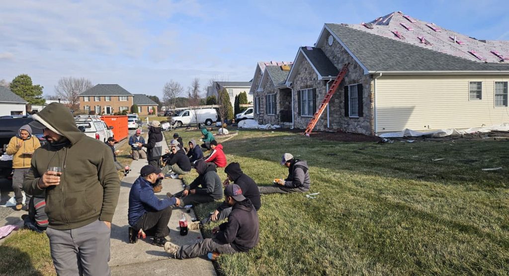 Lunch break while Installing new roof in Bear, DE