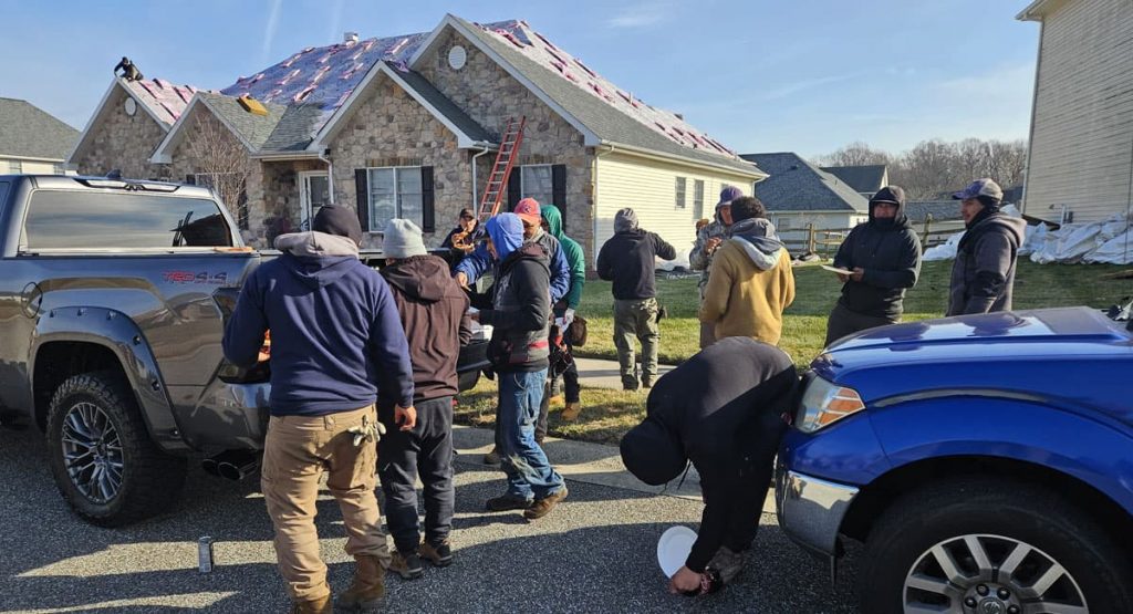 Lunch break while Installing new roof in Bear, DE