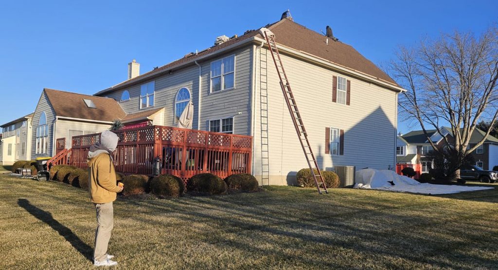 Tearing off the old roof in Bear, DE