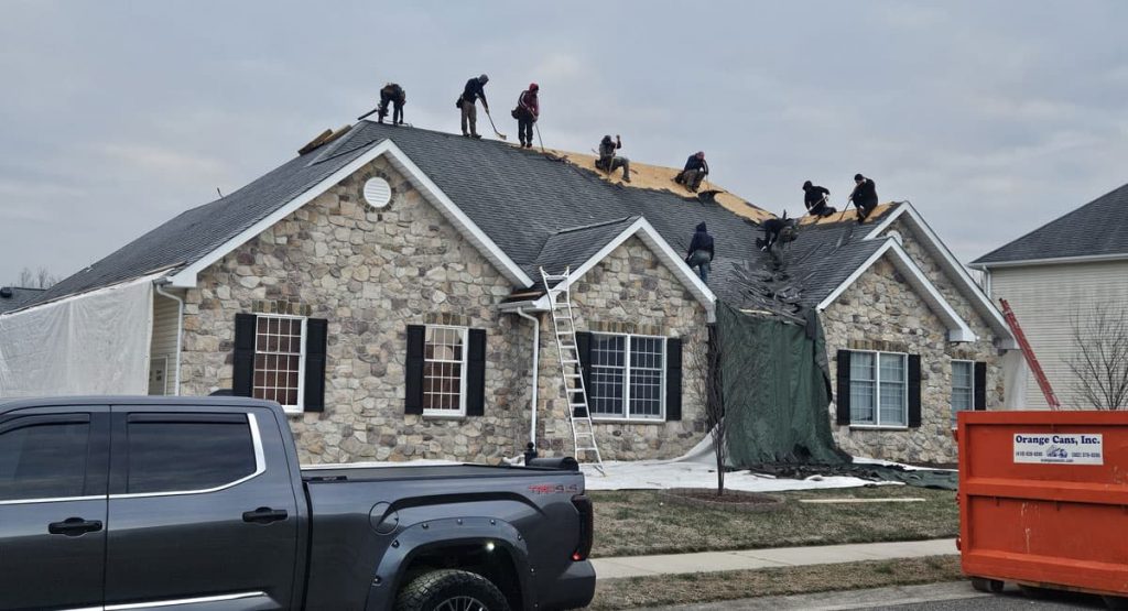 Tearing off old roof in Bear, DE
