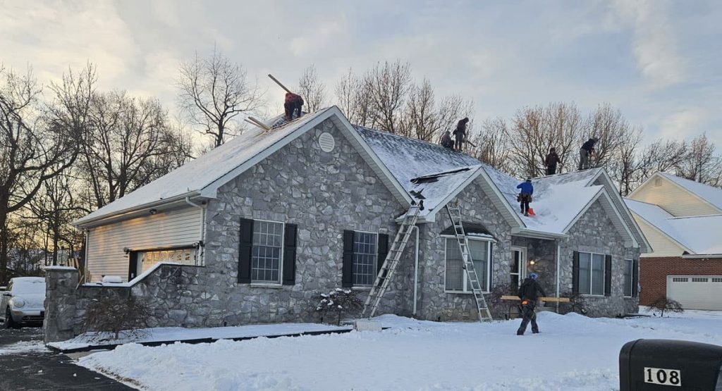 Tearing off the old roof in Bear, DE
