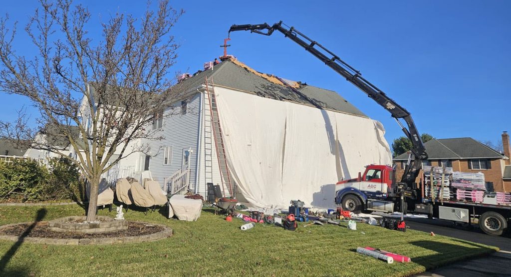 Tearing off the old roof in Bear, DE