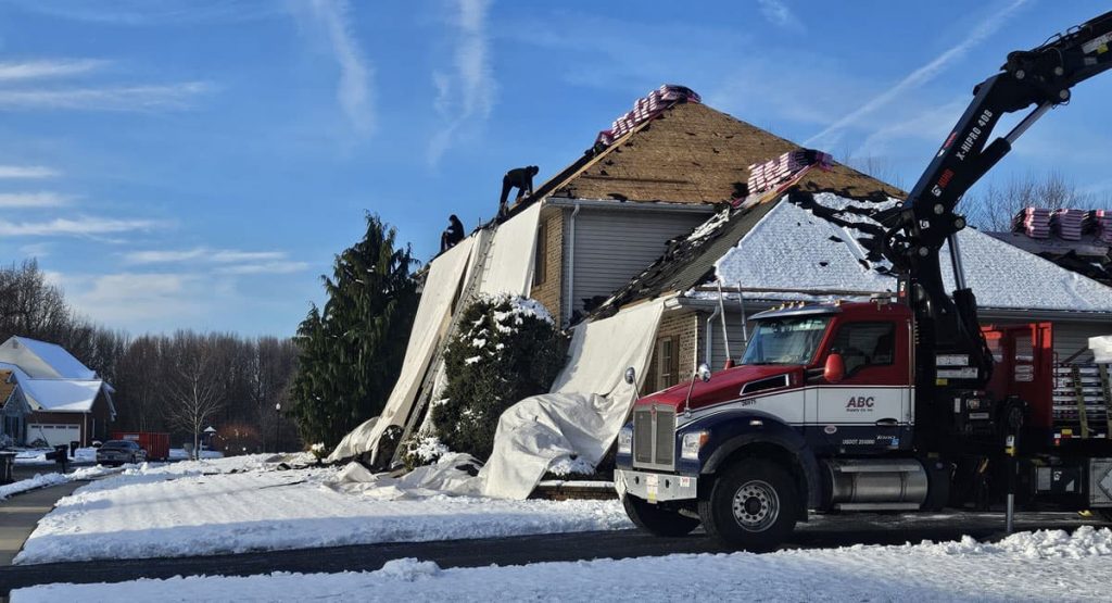 Tearing off the old roof in Bear, DE