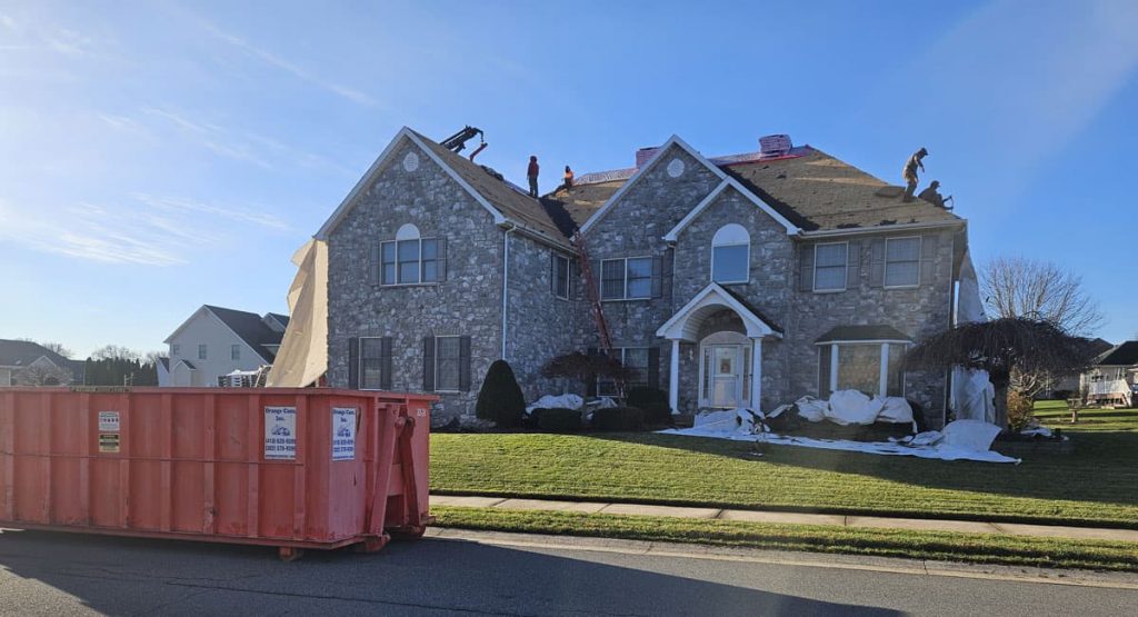 Tearing off the old roof in Bear, DE