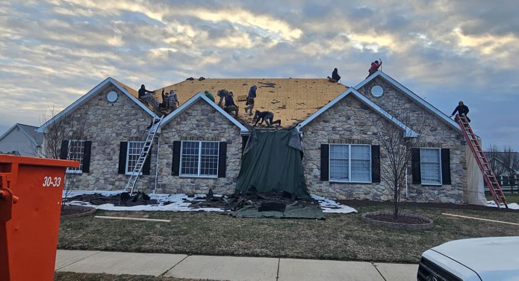 Tearing off old roof in Bear, DE