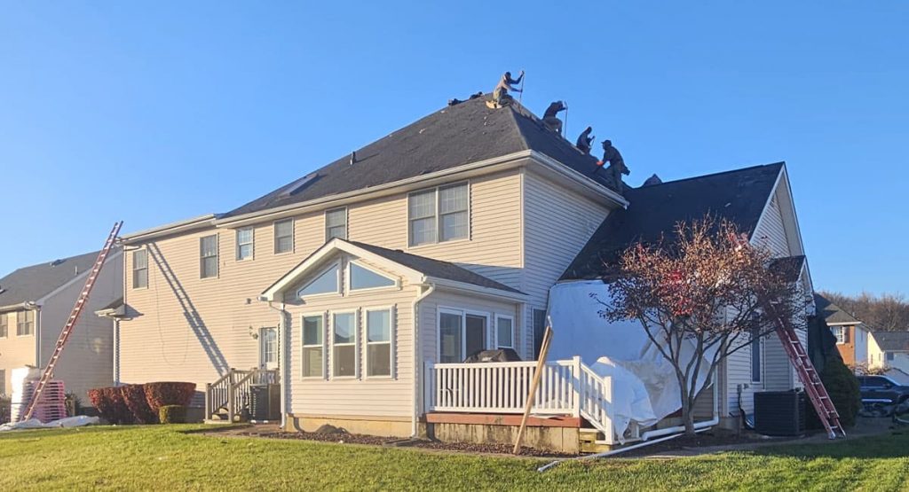 Tearing off the old roof in Bear, DE