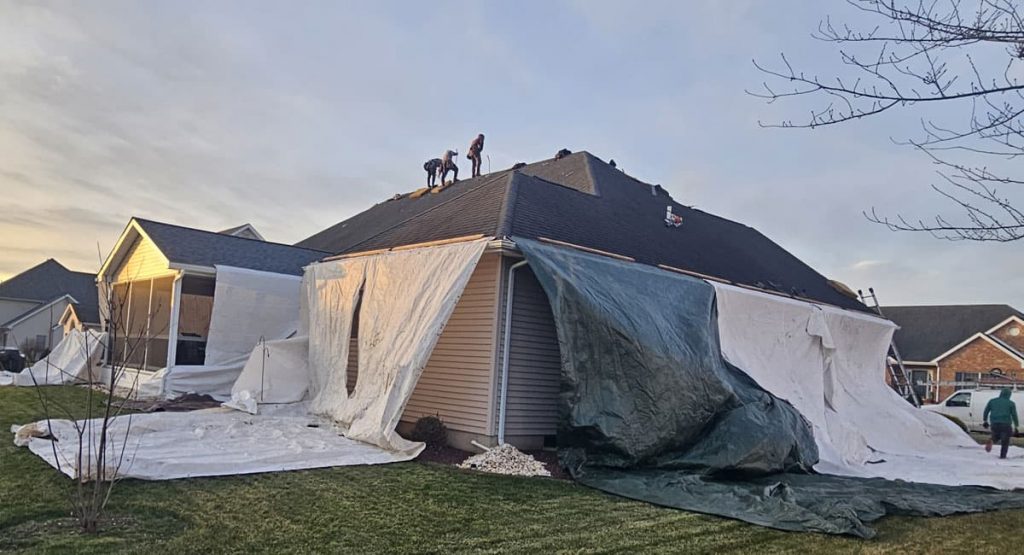 Tearing off the old roof in Bear, DE