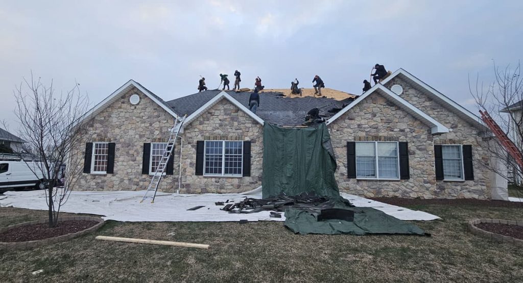 Tearing off old roof in Bear, DE