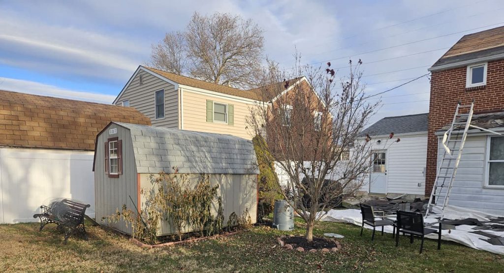 Tearing off the old roof in Wilmington Manor, DE