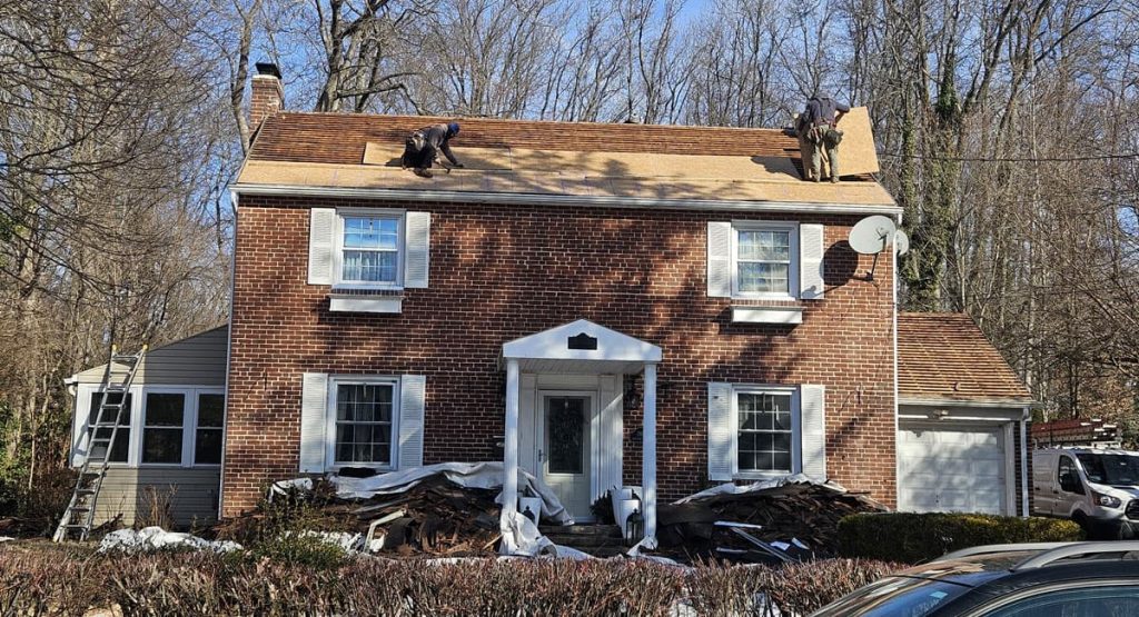 Tearing off the old roof in Wilmington, DE