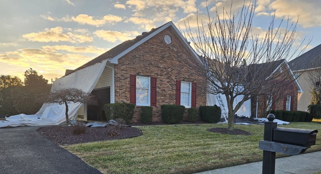 Tearing off old roof in Bear, DE