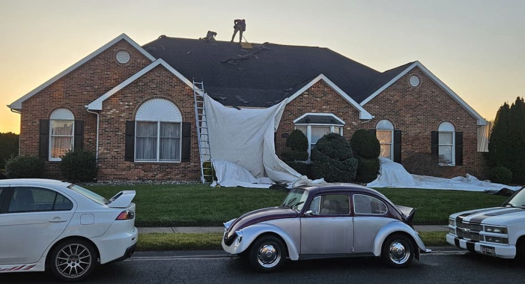Tearing off old roof in Bear, DE