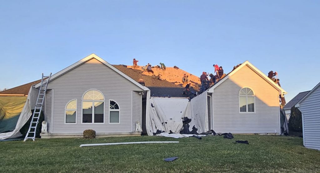 Tearing off old roof in Bear, DE