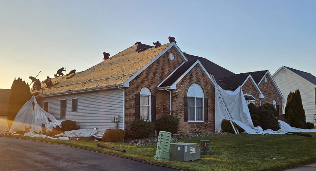 Tearing off old roof in Bear, DE