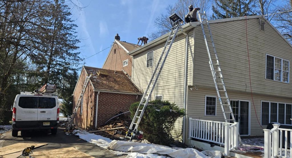 Tearing off the old roof in Wilmington, DE