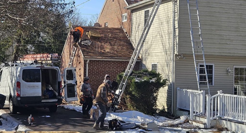 Tearing off the old roof in Wilmington, DE