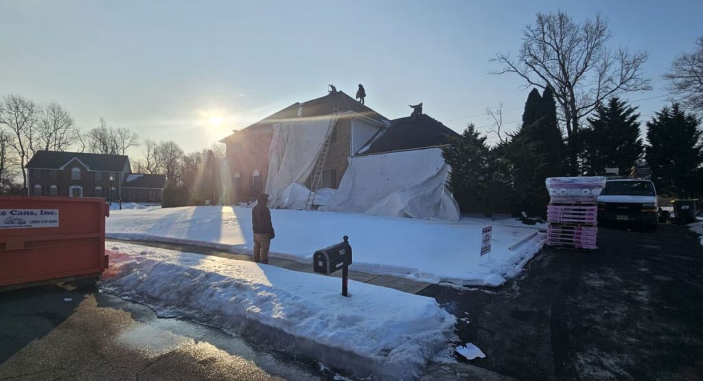 Tearing off the old roof in Bear, DE