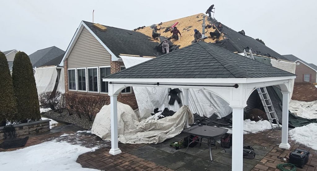 Tearing off the old roof in Bear, DE