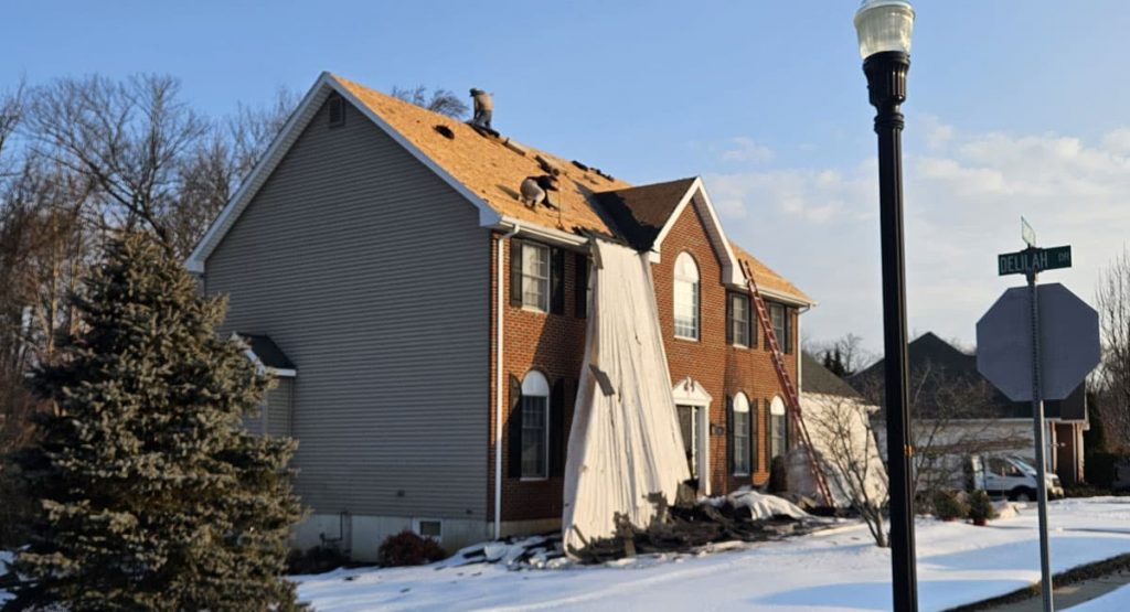 Tearing off the old roof in Bear, DE