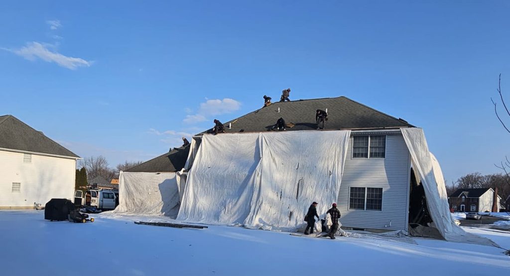 Tearing off the old roof in Bear, DE