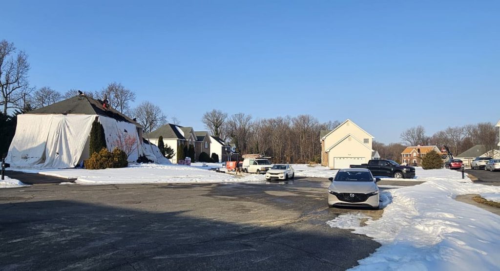 Tearing off the old roof in Bear, DE