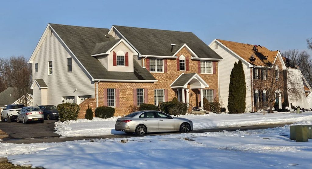 Tearing off the old roof in Bear, DE