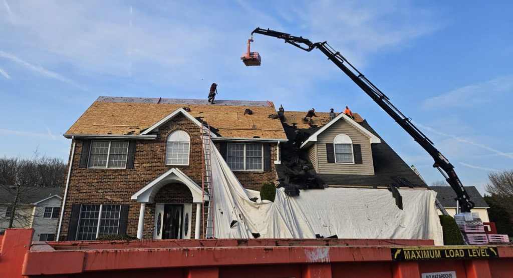 Tearing off the old roof in Bear, DE