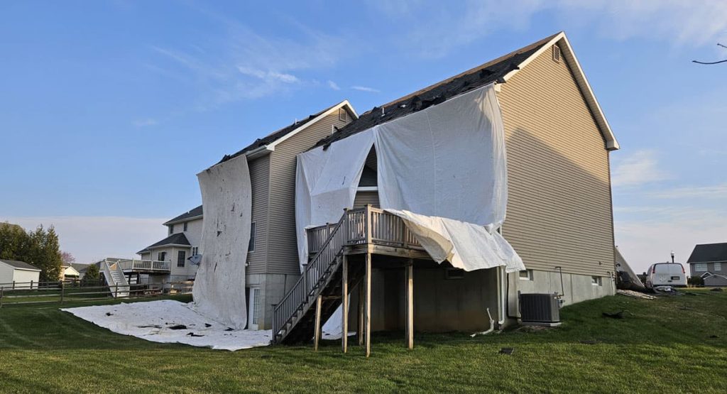 Tearing off the old roof in Bear, DE