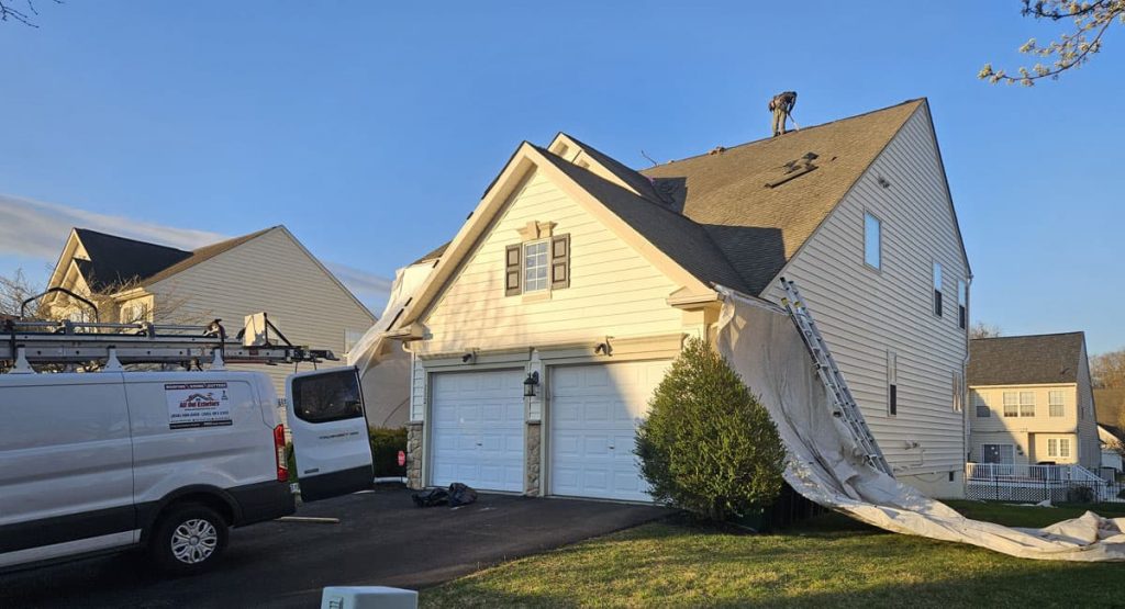 Tearing off the old roof in Middletown, DE