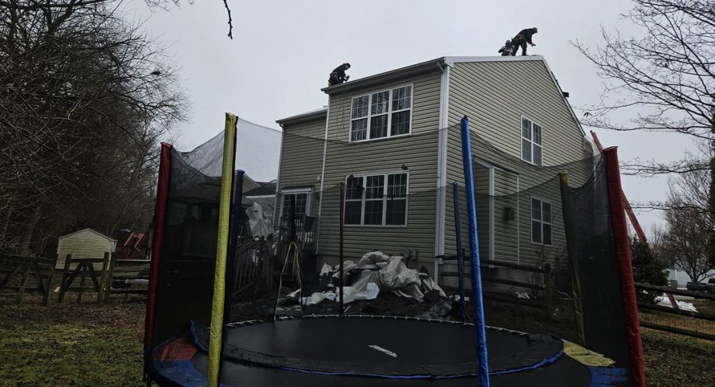 Tearing off the old roof in Middletown, DE