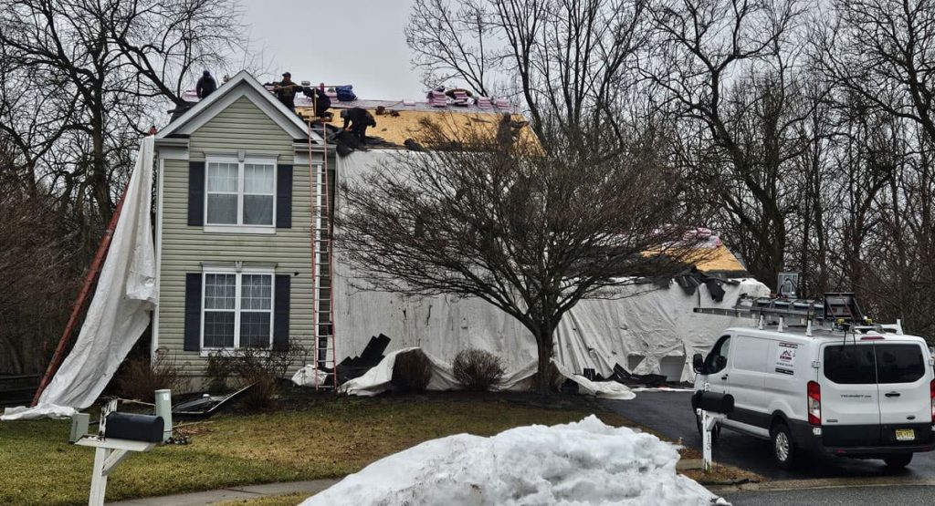Tearing off the old roof in Middletown, DE